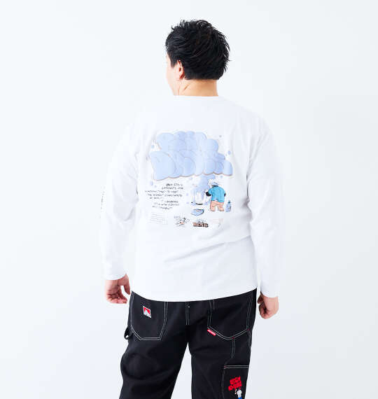 BEN DAVIS バブルプリント長袖Tシャツ ホワイト