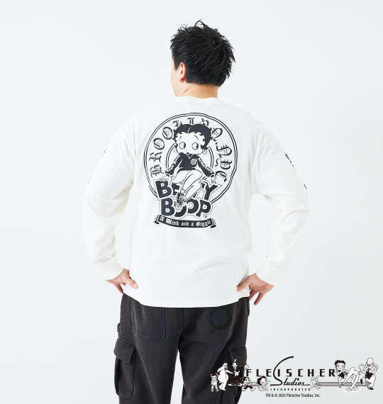 BETTY BOOP 天竺プリント長袖Tシャツ オフホワイト
