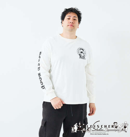 BETTY BOOP 天竺プリント長袖Tシャツ オフホワイト