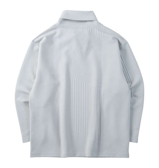 TETE HOMME バイアスパネル柄ボリュームネック長袖Tシャツ ライトグレー