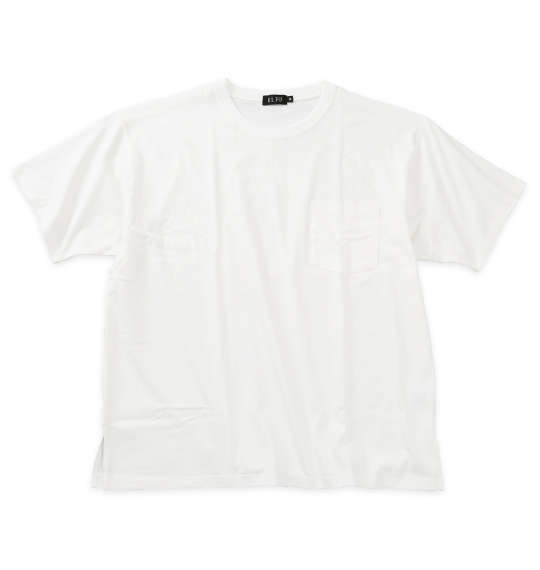 大きいサイズ メンズ EL.FO (エルフォ) 無地ポケット付タフ衿クルーネック半袖Tシャツ