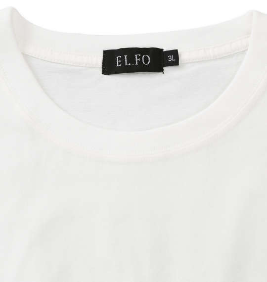 EL.FO 無地ポケット付タフ衿クルーネック半袖Tシャツ ホワイト