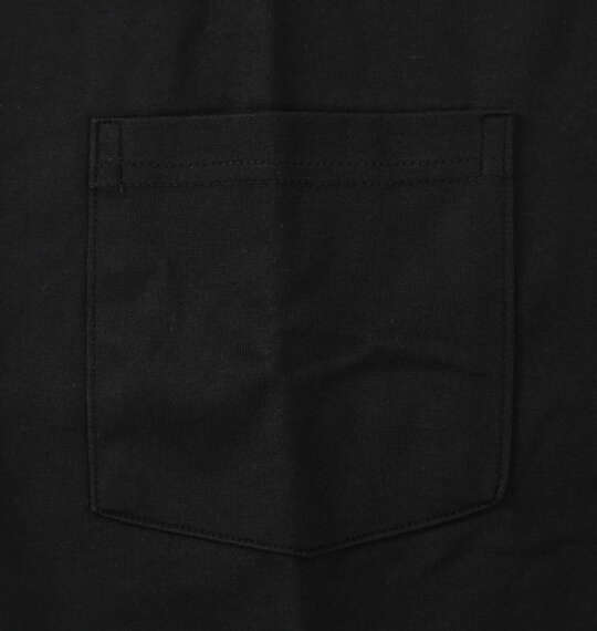 EL.FO 無地ポケット付タフ衿クルーネック半袖Tシャツ ブラック