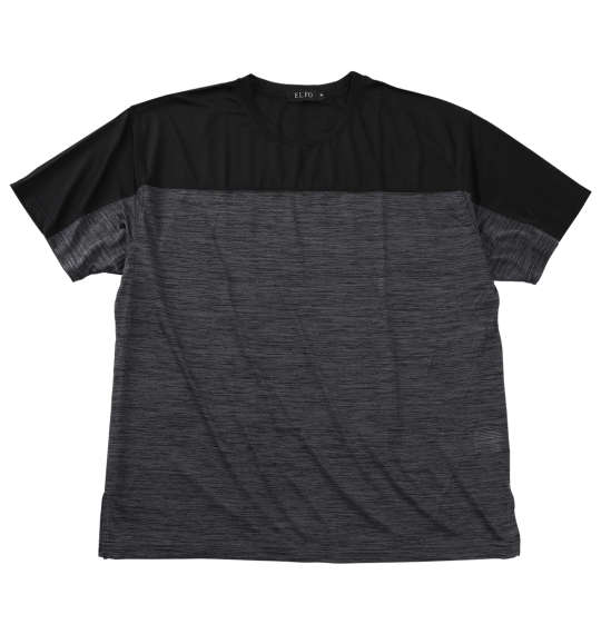 大きいサイズ メンズ EL.FO (エルフォ) DRYクルーネック切替半袖Tシャツ