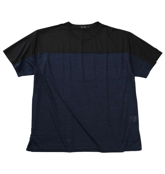 EL.FO DRYクルーネック切替半袖Tシャツ ネイビー