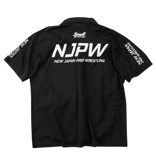SOUL SPORTS×新日本プロレス ドライメッシュ半袖B.Dポロシャツ ブラック