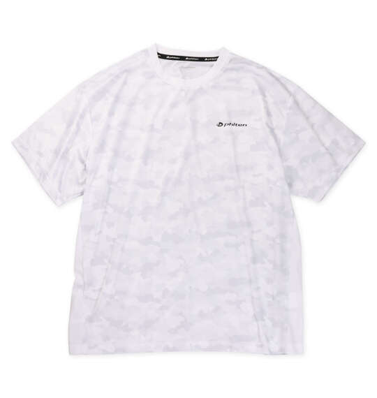 Phiten DRY総柄半袖Tシャツ ホワイト