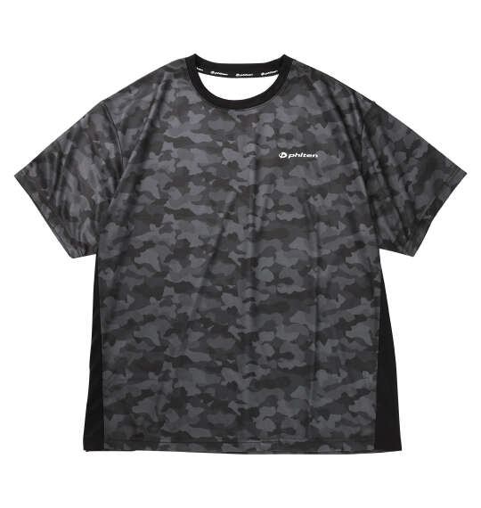 Phiten DRY総柄半袖Tシャツ ブラック