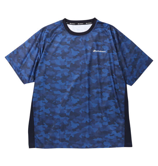 Phiten DRY総柄半袖Tシャツ ネイビー