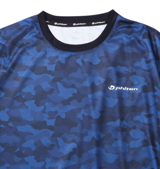 Phiten DRY総柄半袖Tシャツ ネイビー