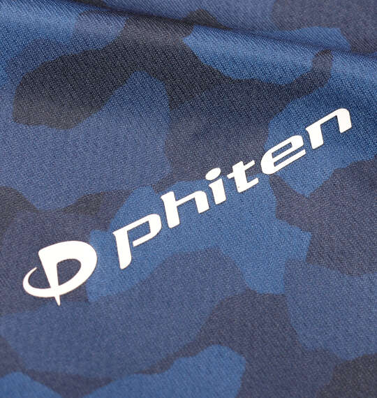 Phiten DRY総柄半袖Tシャツ ネイビー