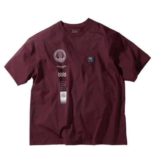 OCEAN PACIFIC 接触冷感ストレッチUV半袖Tシャツ バーガンディ