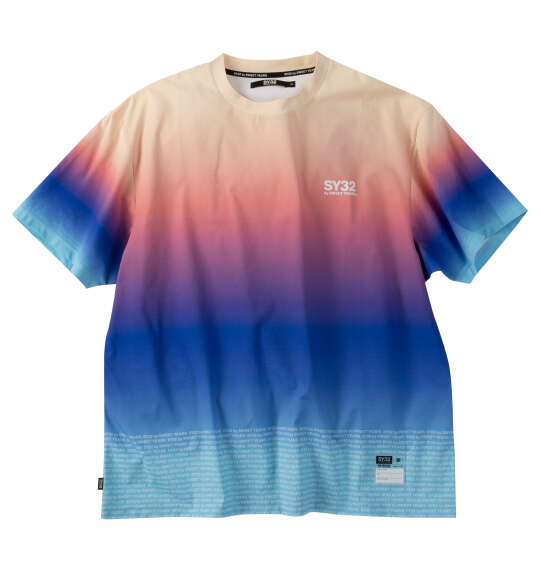SY32 by SWEET YEARS グラデーションロゴ半袖Tシャツ サンセット