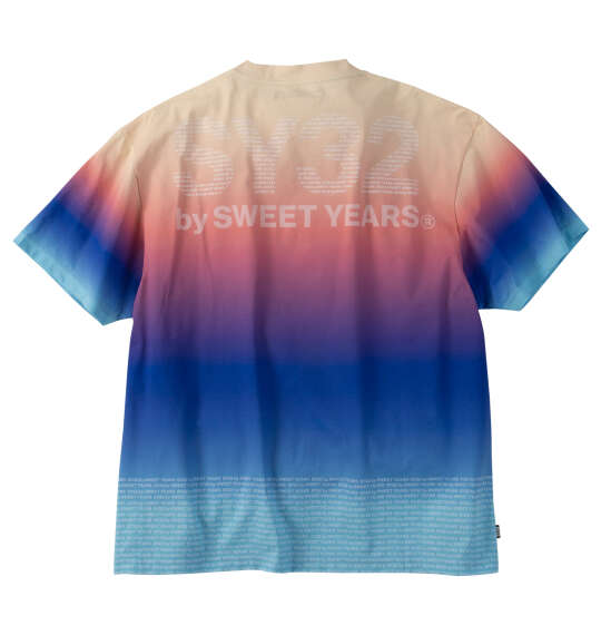 SY32 by SWEET YEARS グラデーションロゴ半袖Tシャツ サンセット