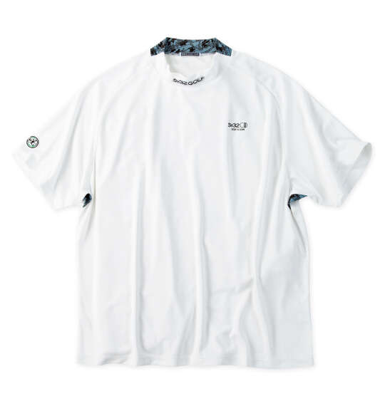 SY32 by SWEET YEARS グラフィックポイント半袖モックネックシャツ ホワイト