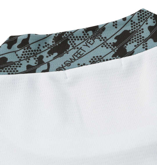 SY32 by SWEET YEARS グラフィックポイント半袖モックネックシャツ ホワイト