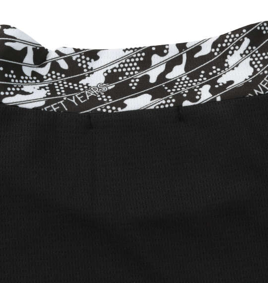SY32 by SWEET YEARS グラフィックポイント半袖モックネックシャツ ブラック
