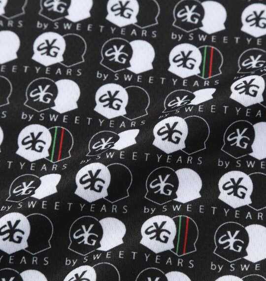 SY32 by SWEET YEARS グラフィック半袖ポロシャツ ブラック