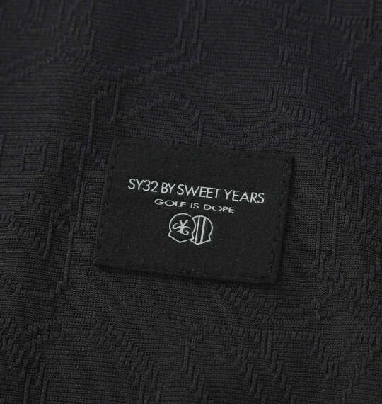 SY32 by SWEET YEARS ジャガード半袖ポロシャツ ブラック