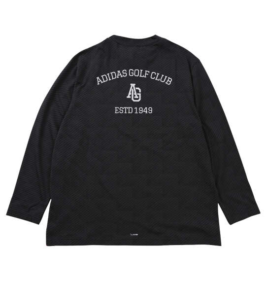 adidas golf CLIMACOOL TWISTKNITジャガードモックネック長袖シャツ ブラック