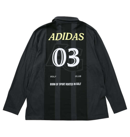 adidas golf バックグラフィック長袖ポロシャツ カーボン