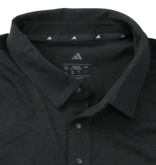 adidas golf バックグラフィック長袖ポロシャツ カーボン