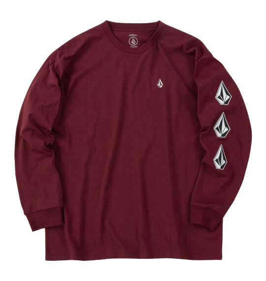 VOLCOM TRUE TO THIS長袖Tシャツ バーガンディ