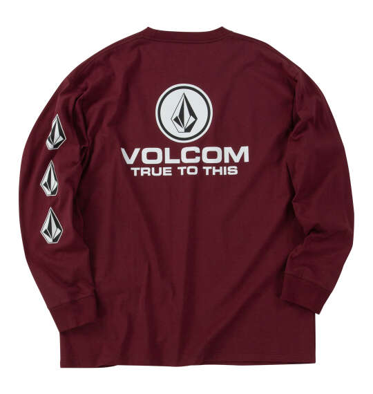VOLCOM TRUE TO THIS長袖Tシャツ バーガンディ