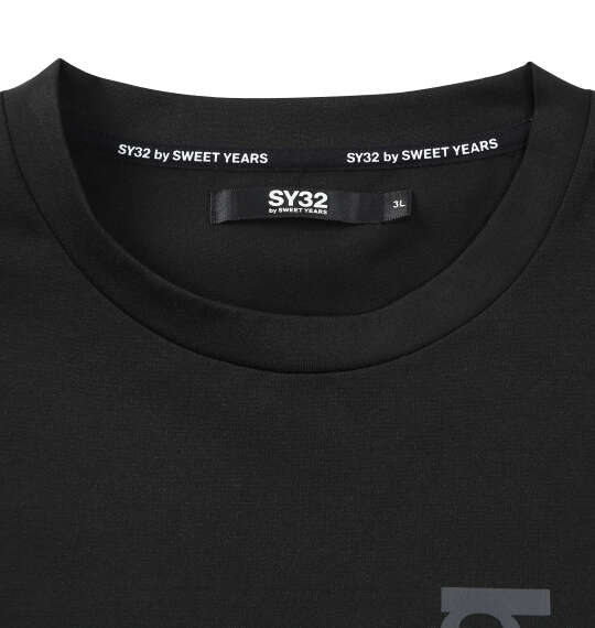 SY32 by SWEET YEARS バーティカルロゴ長袖Tシャツ ブラック
