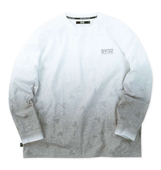 SY32 by SWEET YEARS ハートグラデーション長袖Tシャツ ホワイト