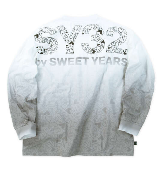 SY32 by SWEET YEARS ハートグラデーション長袖Tシャツ ホワイト