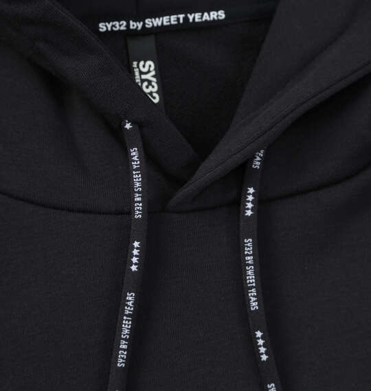SY32 by SWEET YEARS エンブロイダリープルパーカー ブラック