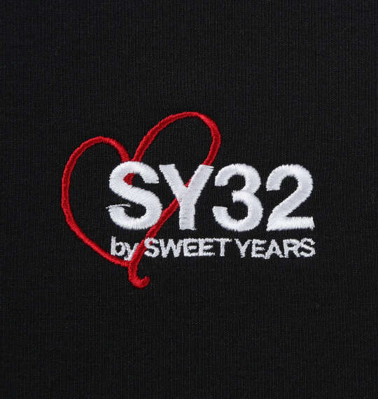 SY32 by SWEET YEARS エンブロイダリープルパーカー ブラック
