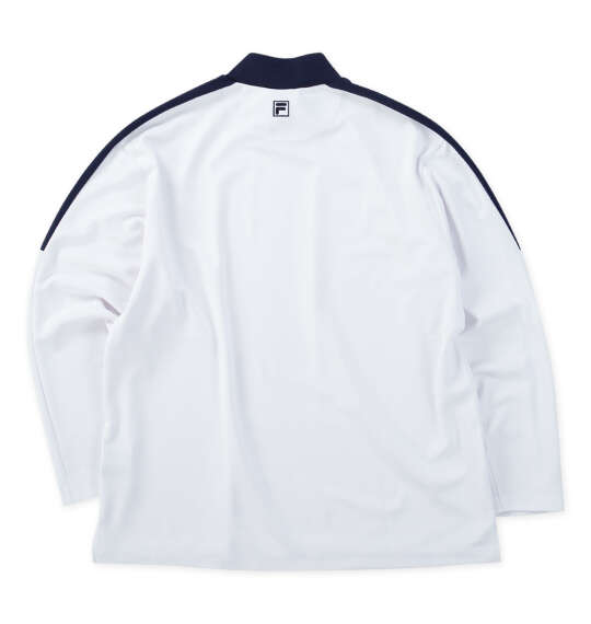 FILA GOLF 鹿の子調ストレッチモックネック長袖シャツ ホワイト