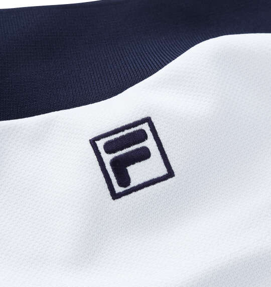 FILA GOLF 鹿の子調ストレッチモックネック長袖シャツ ホワイト
