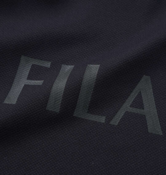 FILA GOLF 鹿の子調ストレッチモックネック長袖シャツ ブラック