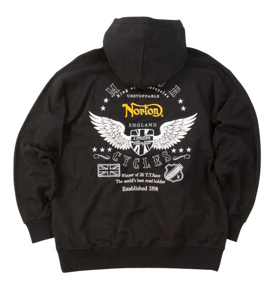Norton 裏毛フルジップパーカー ブラック