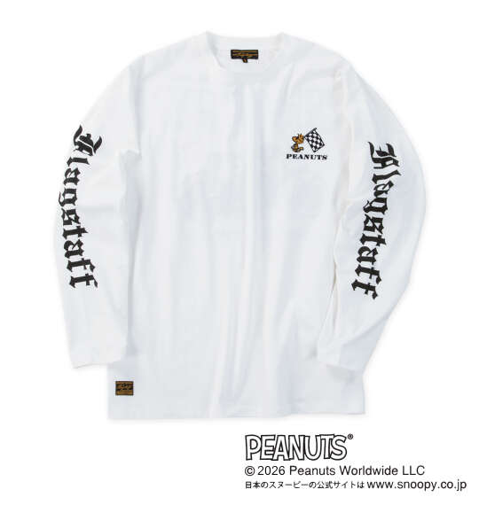 FLAGSTAFF×PEANUTS スヌーピーコラボ長袖Tシャツ ホワイト
