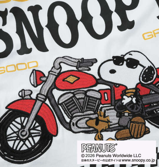 FLAGSTAFF×PEANUTS スヌーピーコラボ長袖Tシャツ ホワイト