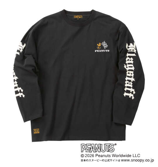 FLAGSTAFF×PEANUTS スヌーピーコラボ長袖Tシャツ ブラック