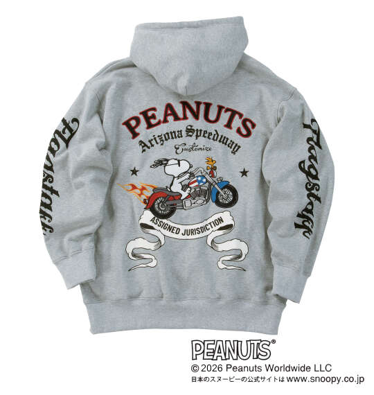 FLAGSTAFF×PEANUTS スヌーピーコラボフルジップパーカー グレー