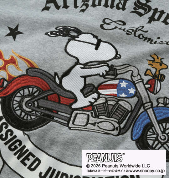 FLAGSTAFF×PEANUTS スヌーピーコラボフルジップパーカー グレー
