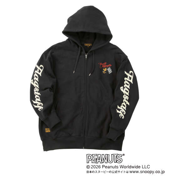 FLAGSTAFF×PEANUTS スヌーピーコラボフルジップパーカー ブラック