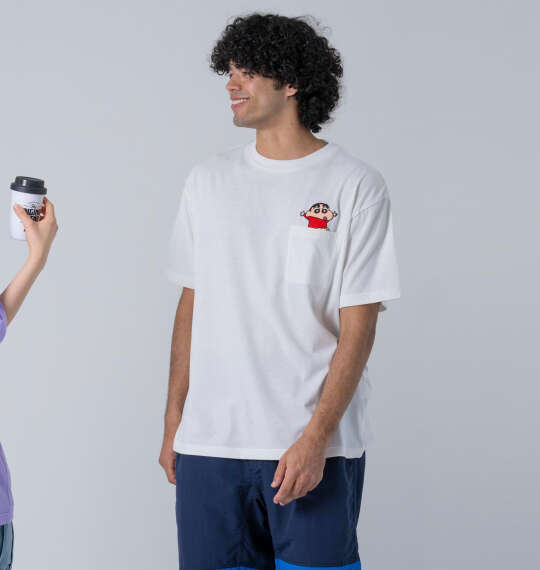 クレヨンしんちゃん 天竺ポケット付半袖Tシャツ ホワイト