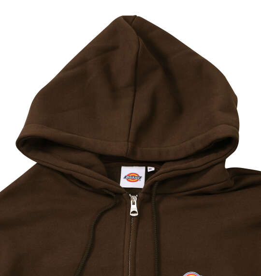 DICKIES エンブロイダリーロゴフルジップパーカー ダークブラウン