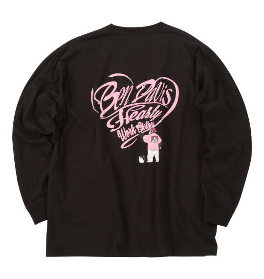 BEN DAVIS ハートスクリプトロゴ長袖Tシャツ ブラック