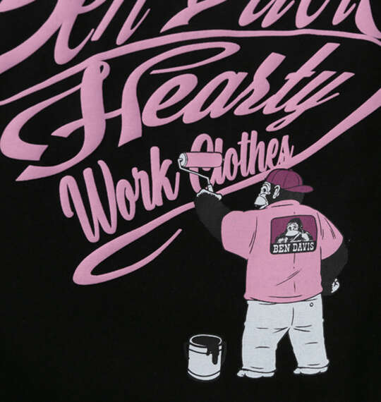 BEN DAVIS ハートスクリプトロゴ長袖Tシャツ ブラック