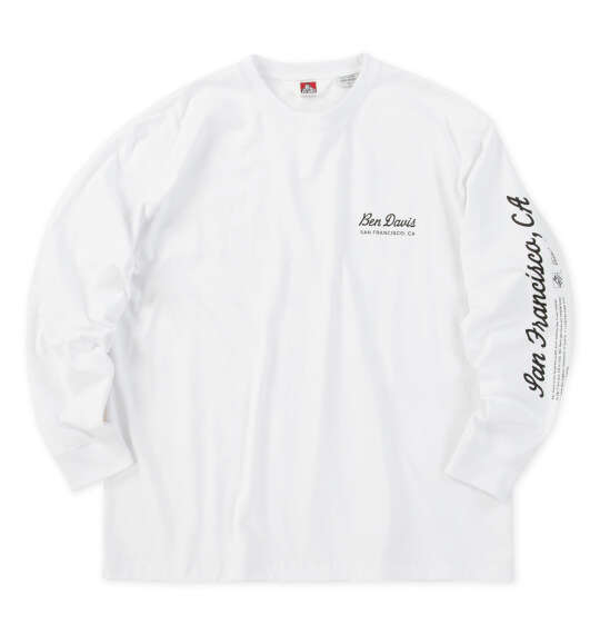 BEN DAVIS グラフィック長袖Tシャツ ホワイト