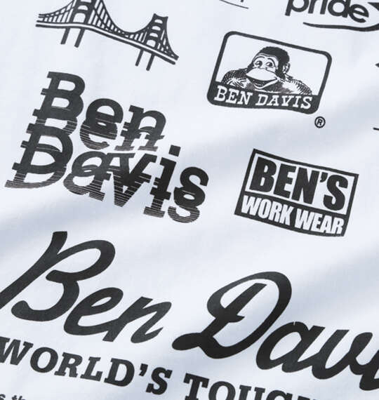 BEN DAVIS グラフィック長袖Tシャツ ホワイト