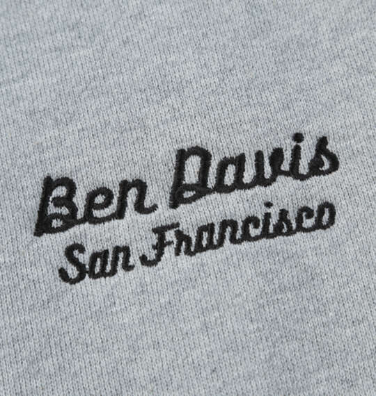 BEN DAVIS ラベルロゴクルーネックスウェット ミックスグレー